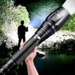 RenkStore Hasuba 23.000 Lümen Güçlü LED El Feneri Zoom 5 Modu Torch Şarj Edilebilir El Feneri Avcılık Kamp