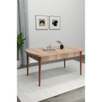 Renlife Mutlu Serisi Yemek Masası Açılabilir 6/8 Kişilik 80x130-80x170 Masa Ahşap Ayak(Erciyes Meşe)