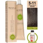 Renna Amonyaksız Bitkisel Yıpranmış Saçlar İçin Saç Boyası 5-11 Yoğun Küllü Kahve 60 ml