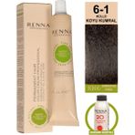 Renna Amonyaksız Bitkisel Yıpranmış Saçlar İçin Saç Boyası 6-1 Küllü Koyu Kumral 60 ml