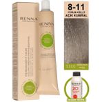 Renna Amonyaksız Bitkisel Yıpranmış Saçlar İçin Saç Boyası 8-11 Yoğun Küllü Açık Kumral 60 ml - 8-11 YOĞUN KÜLLÜ AÇIK KUMRAL