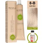 Renna Bitkisel Amonyaksız Saç Boyası 60 Ml 8-B Açık Bej Oksidan Hediyeli