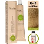 Renna Bitkisel Amonyaksız Saç Boyası 60 Ml 8-R Yoğun Açık Kumral Oksidan Hediyeli