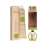 Renna Bitkisel Saç Boyası 5-35 Açık Kestane Dore Akaju 60 ml - Oksidan Hediyeli (%100 AMONYAKSIZ)