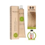 Renna Bitkisel Saç Boyası 8-0 Açık Kumral 60 ml - Oksidan Hediyeli (%100 AMONYAKSIZ)