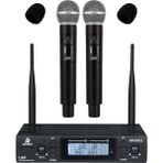 Rennes RM-900EE Uhf 2X100 Kanal Çiftli Kablosuz El Mikrofonu Çift Anten LCD Ekran
