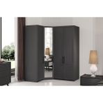 Rent Grey 4 Kapılı Köşe Gardırop - Antrasit