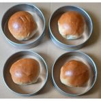 Renuzu Hamburger Ekmeği Pişirme Kalıbı 4 Lü En 12CM Boy 3cm Paslanmaz Krom Çelik