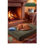 renyopa Kedi ve Köpek Yatağı 70x40 cm Fermuarlı Yıkanabilir Su Geçirmez Tabanlı Polar - 6 cm Süngerli