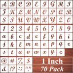 REOLAN Boyama için 1 inç alfabe harf şablonları - 70 paket harf ve rakam şablon şablonları, ahşap üzerine boyama için işaretli, yeniden kullanılabilir harf ve sayı şablonları, kara tahta ahşap tabelalar ve duvar sanatı için
