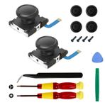 Replacement Joystick Analog Thumb Stick (2- PACK) Repair Kit for Nintendo Switch/Switch OLED Model/Switch Lite Joy-Con Controller - Drift Fix Tools Y1.5 / +1.5 Screwdriver/Pry Tools