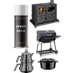 Replax Siyah Çaydanlık Tava Tencere Cezve Emaye Isıya Dayanaklı 600° Sprey Boyası 400 Ml.