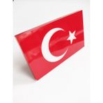 Replax Türk Bayrağı Pleksi Panjur Arması Vidalı - 7x4,5 - Kırmızı