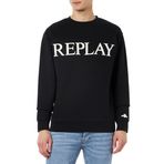 Replay Erkek Sweatshirt%100 Pamuk, 098 Black, L