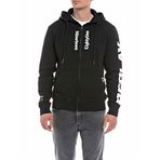 Replay Fermuarlı erkek kapüşonlu sweatshirt, 098 Black, S