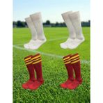 Repost Futbol Çorabı 4 Lü Çocukve Yetişkin - 28 / 33 - Beyaz - Kırmızı