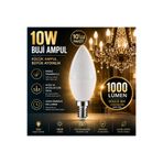 repplam 10'lu Paket 10W Buji Led Ampul Sarı Işık İnce Duylu Ampul Avize Ampulü 1000 Lümen