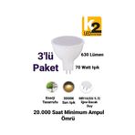repplam 3 Adet 7w - 70w Mr16 Led Ampul Sarı Işık 630 Lümen Gu 5.3 Led Ampul Spot Ampul Iğne Bacak 220 Volt