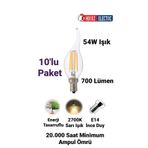 repplam 6 Watt E14 Duylu Rustik Led Ampul Kıvrık Sarı Işık Avize Ampulu Ince Duylu Mum Ampul 700 Lümen