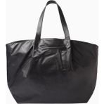 Represent Large Pleat Tote Bag, Lüks Jet Black Deri Omuz Çantası, Geniş ve Şık - Siyah