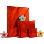 Repro Design 17X25 cm Kırmızı 50 Adet Yapışkanlı Metalize Hediye Poşeti Metalik Kırmızı Hediye Ambalaj Paketi