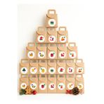 repro design Kraft Advent Calendar 24 Adet Boş Hediye Kutusu Seti 10x15x5,5 cm + 24 Adet Numara Etiketi