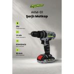 Reschmann R-Akm-01 Profesyonel Kömürsüz Motor Şarjlı Matkap Vidalama - 21V 1.5 Ah Çift Akülü Darbeli Matkap Vidalama Makinesi
