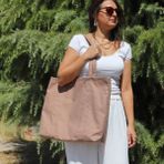 Reseen Recycle Geri Dönüştürülmüş (Recycle) Kanvas Omuz Çantası - Toprak Rengi
