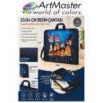 Resim Çantası Desenli Kumaş 37X54 Cm 1 Adet Art02 Teknik Resim Dosya Çantası 35X50 Cm Askılı Proje Çantası Fermuarlı