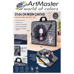 Resim Çantası Desenli Kumaş 37X54 Cm 1 Adet Art04 Teknik Resim Dosya Çantası 35X50 Cm Askılı Proje Çantası Fermuarlı