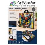 Resim Çantası Desenli Kumaş 37X54 Cm 1 Adet Art08 Teknik Resim Dosya Çantası 35X50 Cm Askılı Proje Çantası Fermuarlı