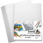 Resim Kağıdı 25X35 50 Li 100 gr 1 Paket 25*35 Resim Kartonu - Beyaz