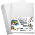 Resim Kağıdı 50X70 100 Lü 100 gr 1 Paket 50*70 Resim Kartonu - Beyaz