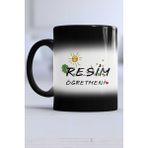 Resim Öğretmeni Hediye Kupa Bardak Sihirli - 1 Adet - 300 ml - Siyah