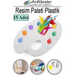 Resim Paleti 15 Adet Plastik Boyama Paleti Godeli Ressam Paleti Akrilik Boya Guaj Boya Suluboya Resim Yapma Boya Paleti