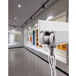 Resim Rayı Asma Kordonu Resim Asma Seti Ray Kancaları Çerçeve Duvar Askı Seti, Parti Için Beyaz Fotoğraf Sergileme Standı, Sanat Galerisi Sanat Eseri Asma Sistemi Braketi(56"/142cm Track,8.2'/2.5m Cab