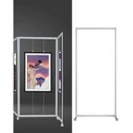 Resim Rayı Asma Kordonu Tekerlekli, Açısı Ayarlanabilir Sanat Eseri Sergileme Standı, Müzeler Ve Sanat Galerileri Için Resim Panosu Asma Rafı, Reklam Rafı(1 pc,120x250cm(47 1/4“x98 3/8”))