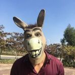 Resim Renk Komik Yetişkin Ürpertici Komik Eşek At Kafa Maskesi Lateks Cadılar Bayramı Hayvan Cosplay Hayvanat Bahçesi Sahne Parti Festivali Kostüm Topu Maskesi (Yurt Dışından) - Renkli - Yok