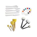 Resim Sanat Malzemeleri Rulo Ponpon Spatula Ve Palet Seti
