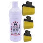 Resim Verniği 500 ml Su Bazlı 1 Adet ve Yassı Patpat Sünger Fırça Seti 3 lü 1 Paket Resim Parlatıcı Vernik Hobi Sanat