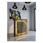 Resital Ledli Karşılama Bankosu G-90 cm Ofis Kasa Resepsiyon Masası BANKO-002-2-2