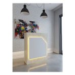 Resital Ledli Karşılama Bankosu G-90 cm Ofis Kasa Resepsiyon Masası BANKO-002-8-1