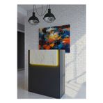 Resital Ledli Karşılama Bankosu G-90 cm Ofis Kasa Resepsiyon Masası BANKO-003-8-4