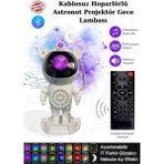 Resmi Distribütör Garantili Astronot Gece Lambası Yıldızlı Projeksiyon Cihazı Tavan Aydınlatma Masa - Beyaz
