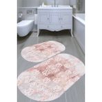 Resmiro Eskitme Motif Desenli Kaymaz Taban Yıkanabilir 2'li Desenli Banyo Paspası (50X60 cm - 60X100 Cm) - Renkli