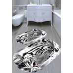 Resmiro Kaplan Desenli Kaymaz Taban Yıkanabilir 2'li Desenli Banyo Paspası (50X60 cm - 60X100 Cm) - Renkli