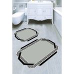 Resmiro Lazer Kesim Çengel Desenli Kaymaz Taban Yıkanabilir 2'li Desenli Banyo Paspası (50X60 cm - 60X100 Cm) - Renkli