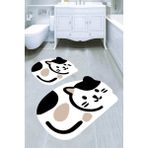 Resmiro Lazer Kesim Kedi Desenli 2li Banyo Paspası (50X60 cm - 60X100 Cm) - Çok Renkli - 60 x 100 cm