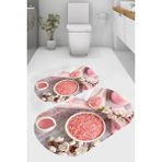 Resmiro Sabunlu Desenli Kaymaz Taban Yıkanabilir 2'li Desenli Banyo Paspası (50X60 cm - 60X100 Cm) - Renkli