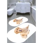 Resmiro Üç Boyutlu Tasarımlı Kaymaz Taban Yıkanabilir 2'li Desenli Banyo Paspası (50X60 cm - 60X100 Cm) - Renkli